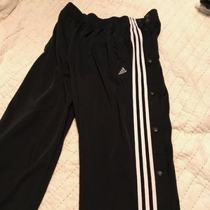 Adidas Mens tear away warmup pants black large